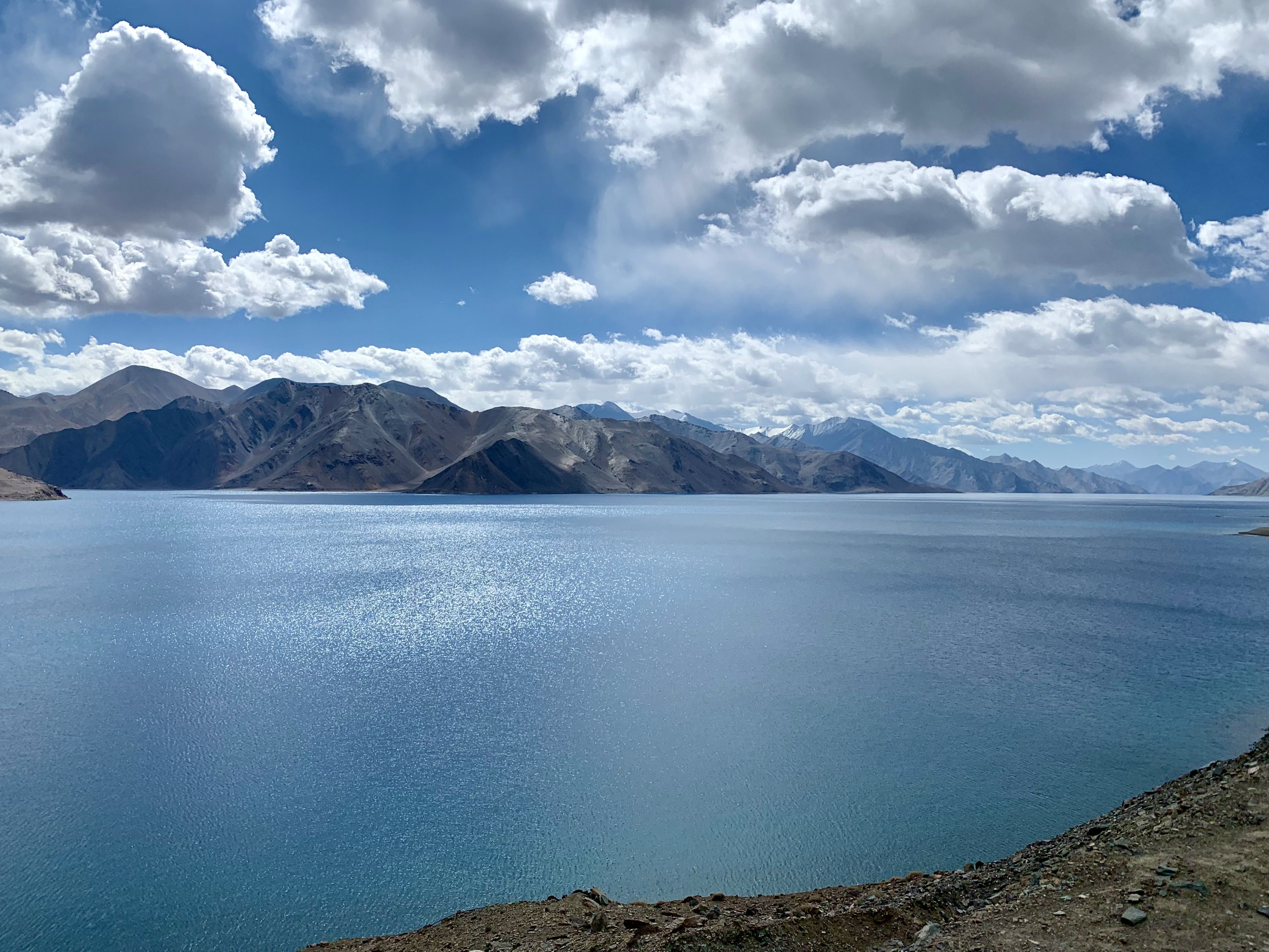 Clouds sailing upon Pangong Lake