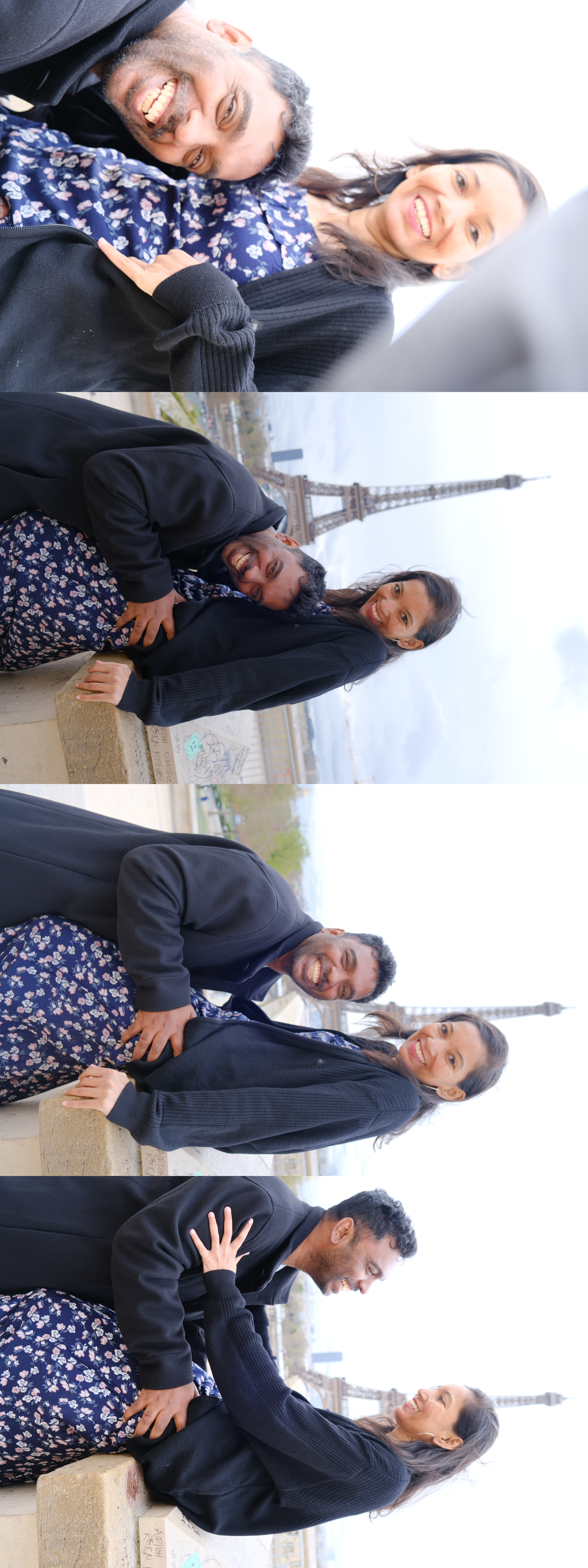 Montage of Abby & I, at the Trocadero Gardens, with the Eiffel tower in the background